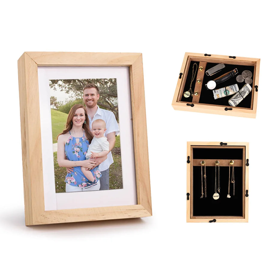 Discreet Hidden Storage Compartment Photo Frame - Perfect for Safeguarding Cash, Jewelry, Keys & More - Ideal Gift for Home or Office