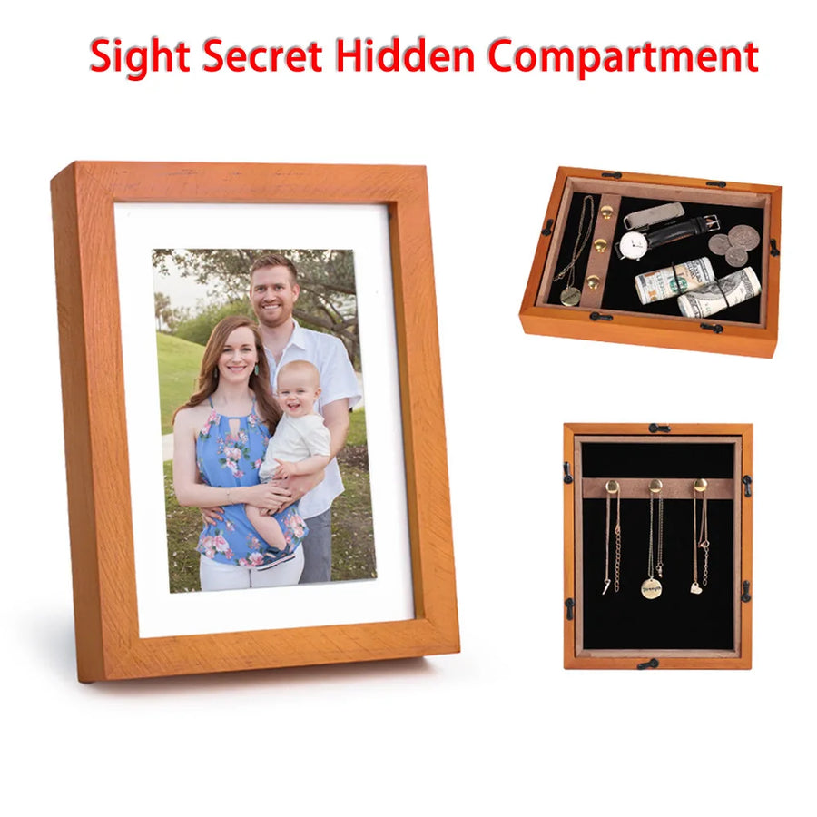 Discreet Hidden Storage Compartment Photo Frame - Perfect for Safeguarding Cash, Jewelry, Keys & More - Ideal Gift for Home or Office